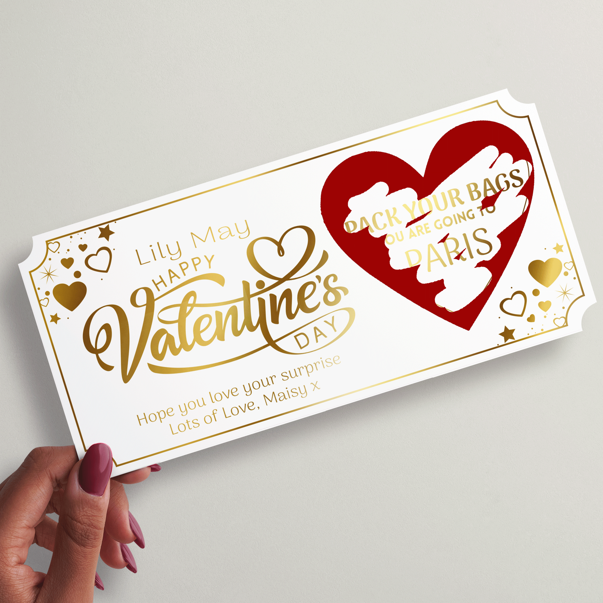 SCRATCH to Reveal VALENTINE Surprise Personalised Foil Ticket (FOIL-38)