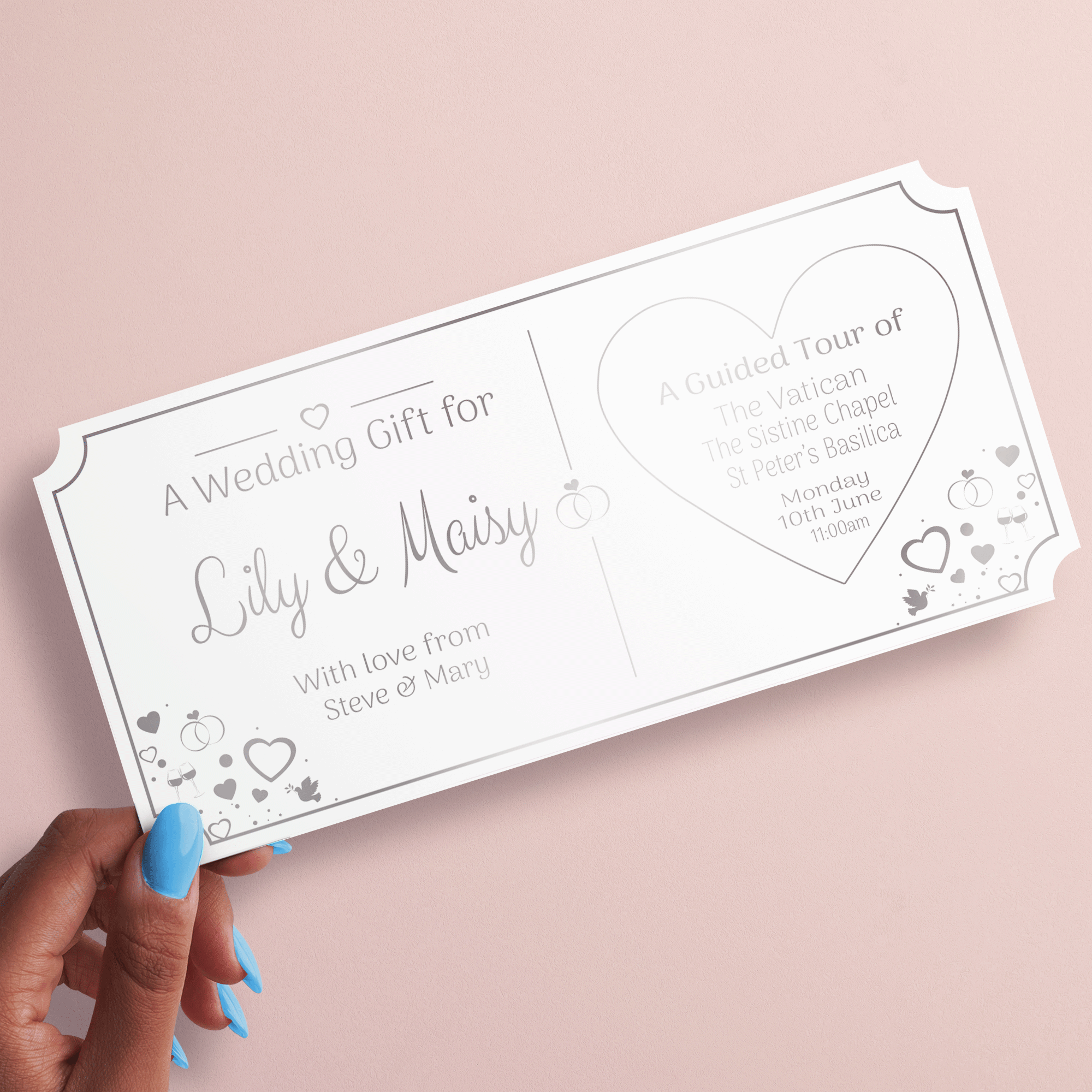 WEDDING GIFT Surprise Personalised Foil Ticket (FOIL-44)