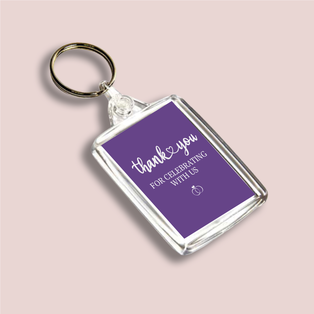 THANK YOU, Wedding Double Sided Keyring (KR-INK-B-11)