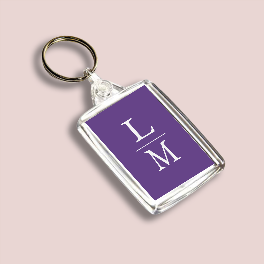 INITIALS, Wedding Double Sided Keyring (KR-INK-B-12)