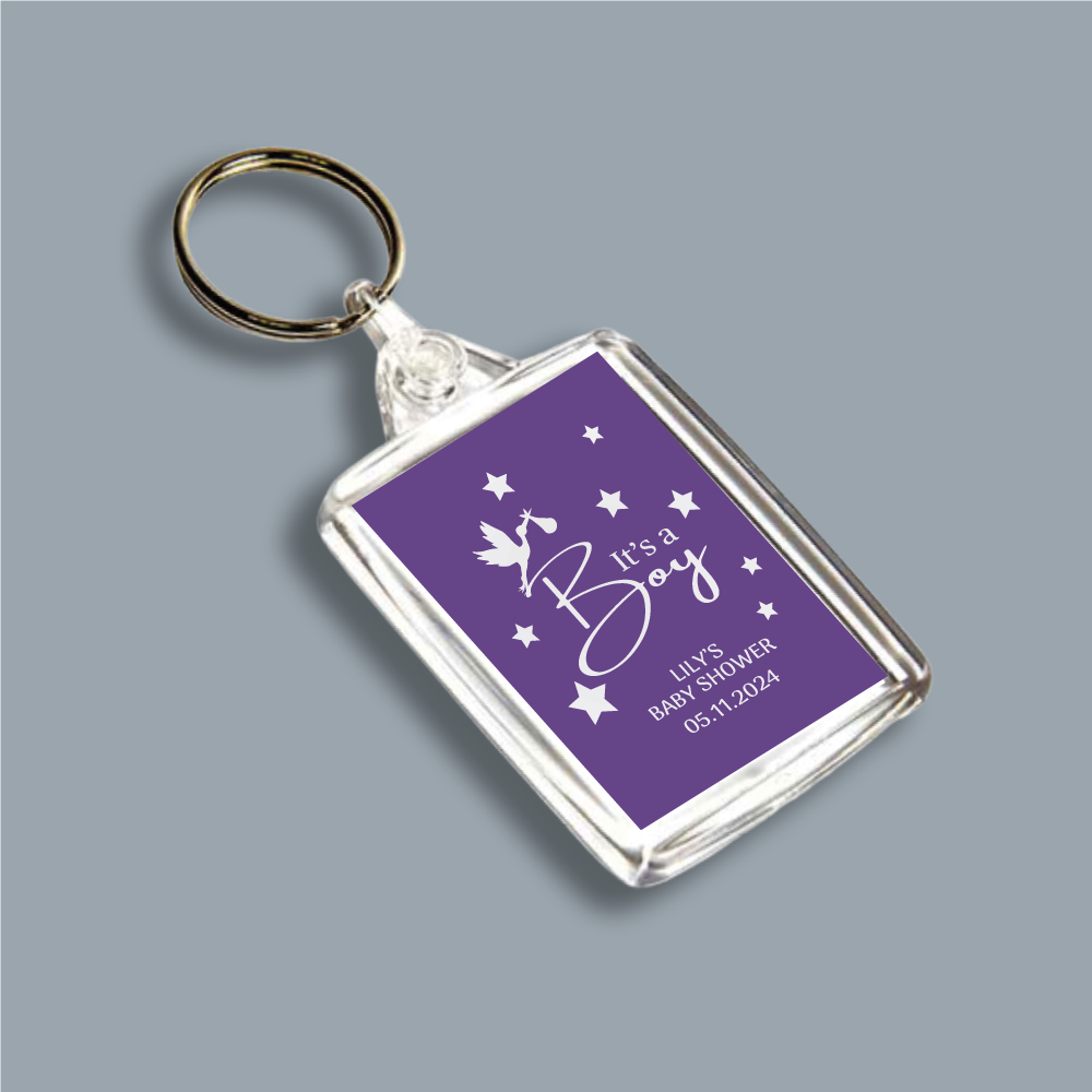 ITs A BOY, Baby Shower, Double Sided Keyring (KR-INK-B-27)