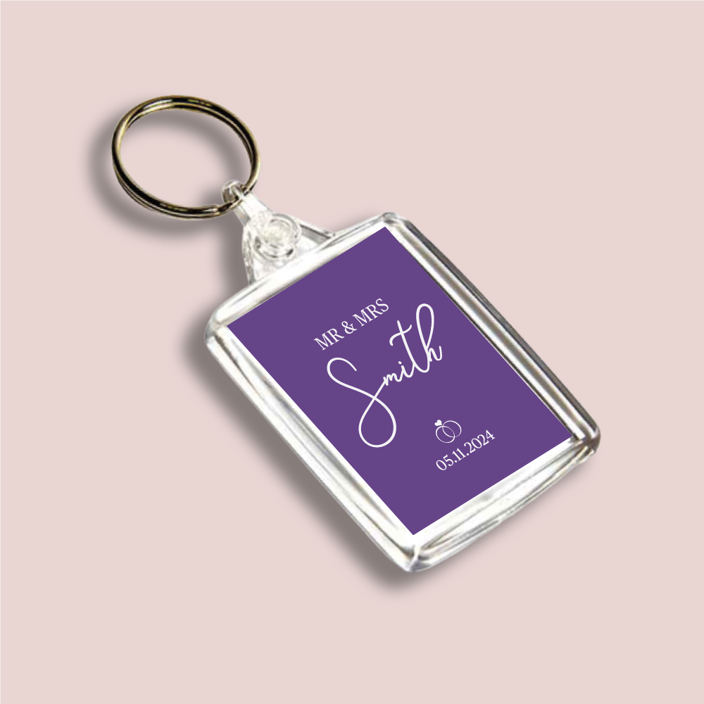 NAME, Wedding Double Sided Keyring (KR-INK-B-36)