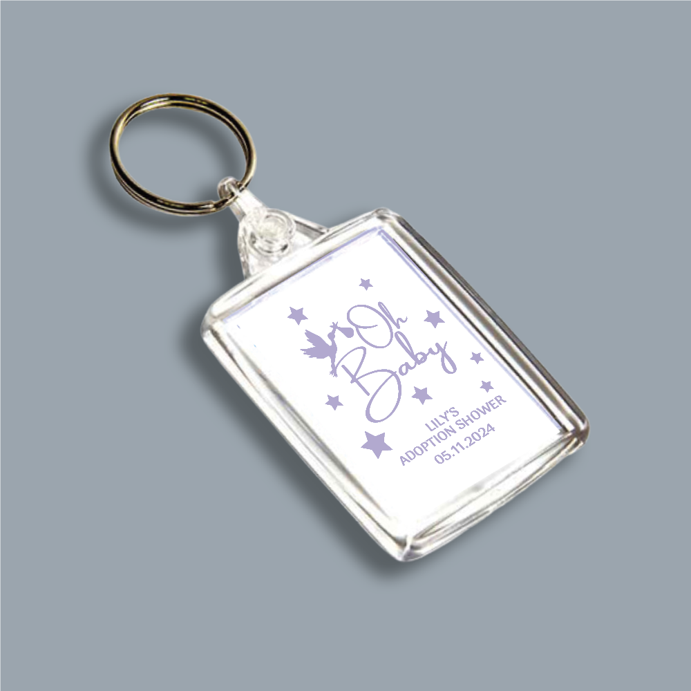 OH BABY, Adoption Baby Shower, Double Sided Keyring (KR-INK-BR-1)