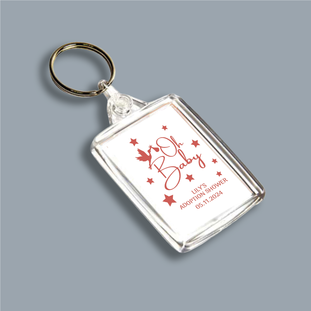 OH BABY, Adoption Baby Shower, Double Sided Keyring (KR-INK-BR-1)