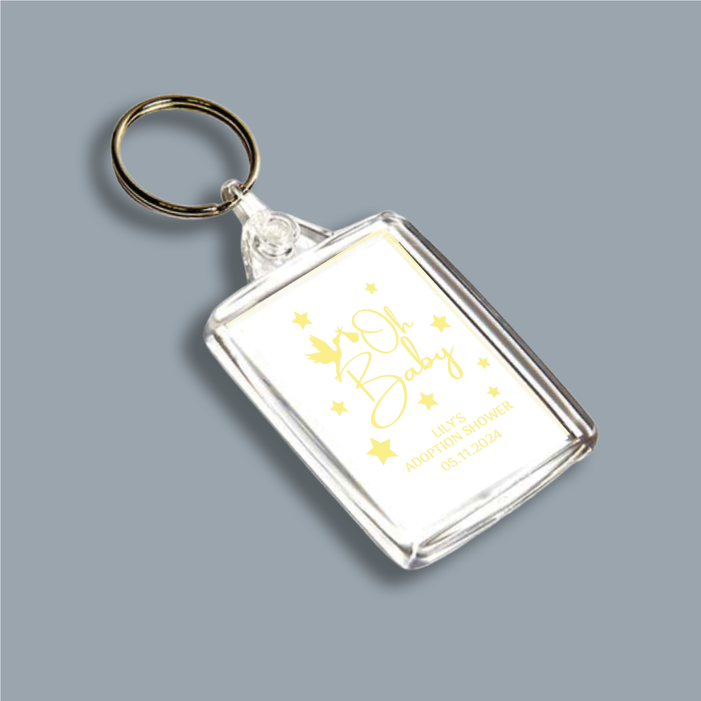 OH BABY, Adoption Baby Shower, Double Sided Keyring (KR-INK-BR-1)