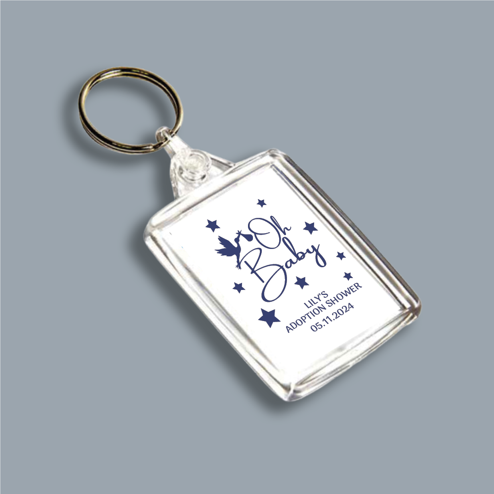OH BABY, Adoption Baby Shower, Double Sided Keyring (KR-INK-BR-1)