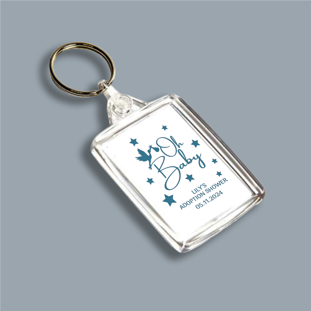 OH BABY, Adoption Baby Shower, Double Sided Keyring (KR-INK-BR-1)