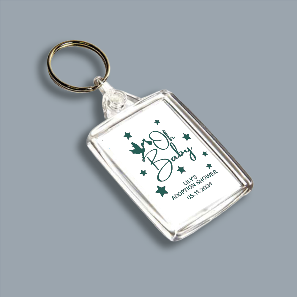 OH BABY, Adoption Baby Shower, Double Sided Keyring (KR-INK-BR-1)