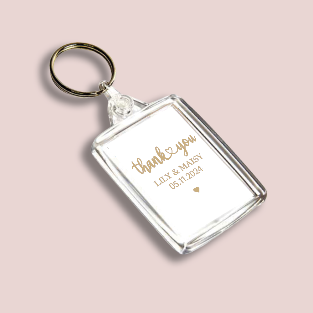 THANK YOU, Wedding Double Sided Keyring (KR-INK-BR-10)