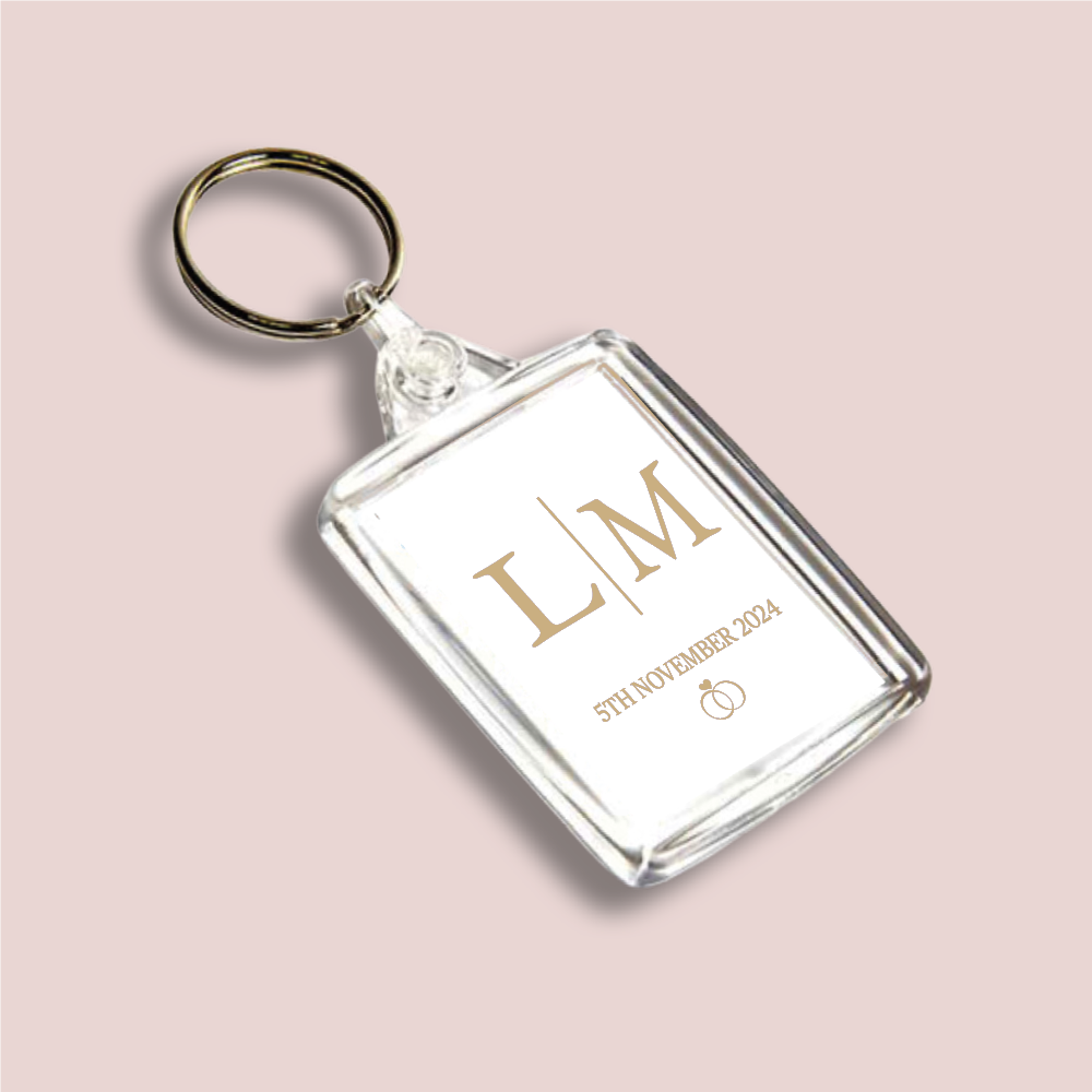 INITIALS, Wedding Double Sided Keyring (KR-INK-BR-14)