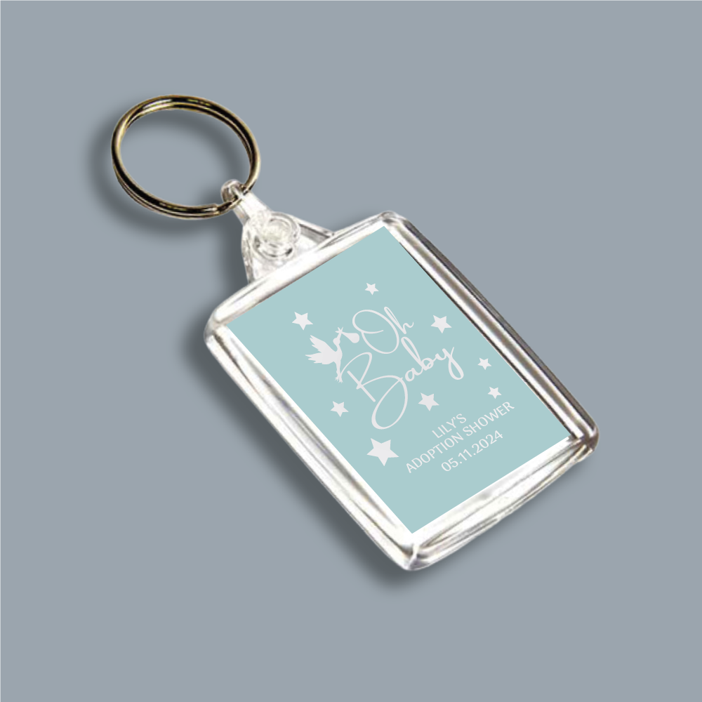 OH BABY, Adoption Baby Shower, Double Sided Keyring (KR-INK-P-1)