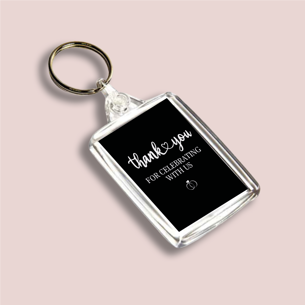 THANK YOU, Wedding Double Sided Keyring (KR-INK-P-11)