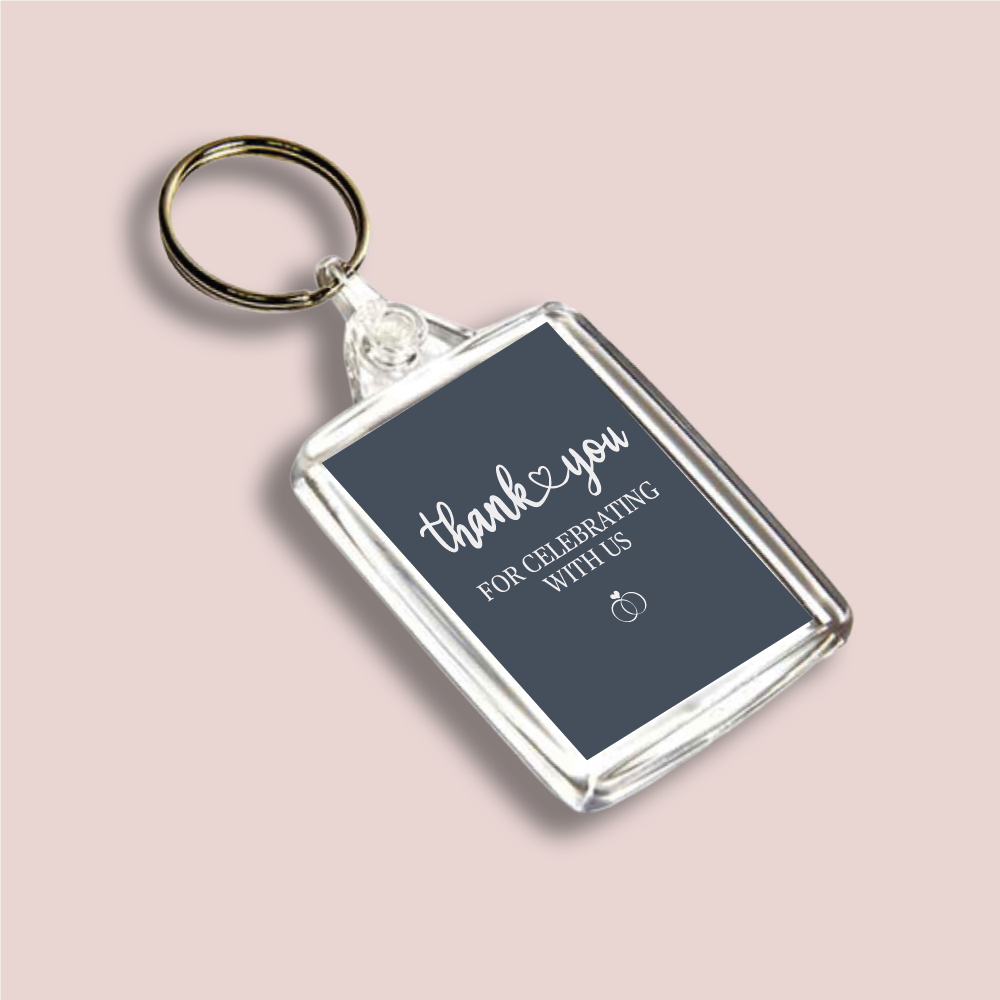 THANK YOU, Wedding Double Sided Keyring (KR-INK-P-11)