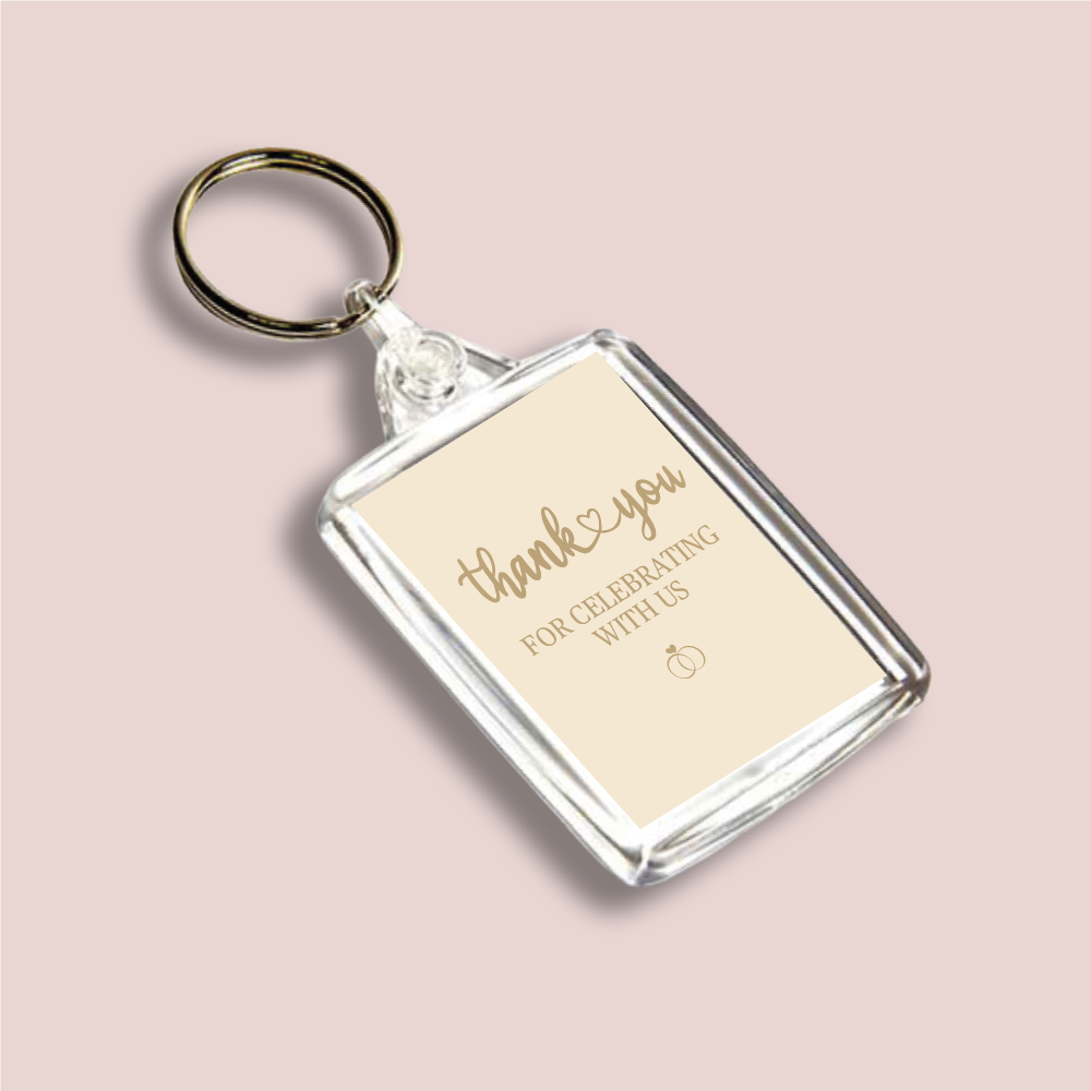 THANK YOU, Wedding Double Sided Keyring (KR-INK-P-11)