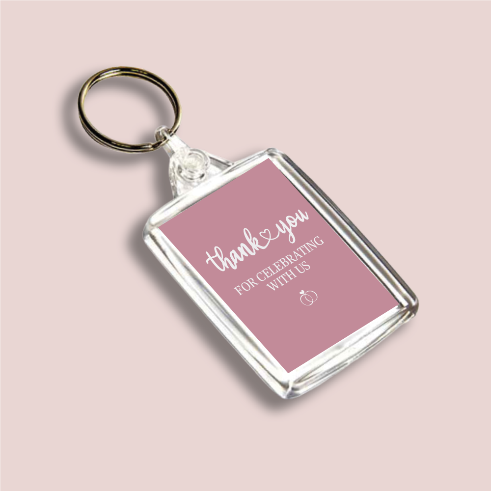 THANK YOU, Wedding Double Sided Keyring (KR-INK-P-11)