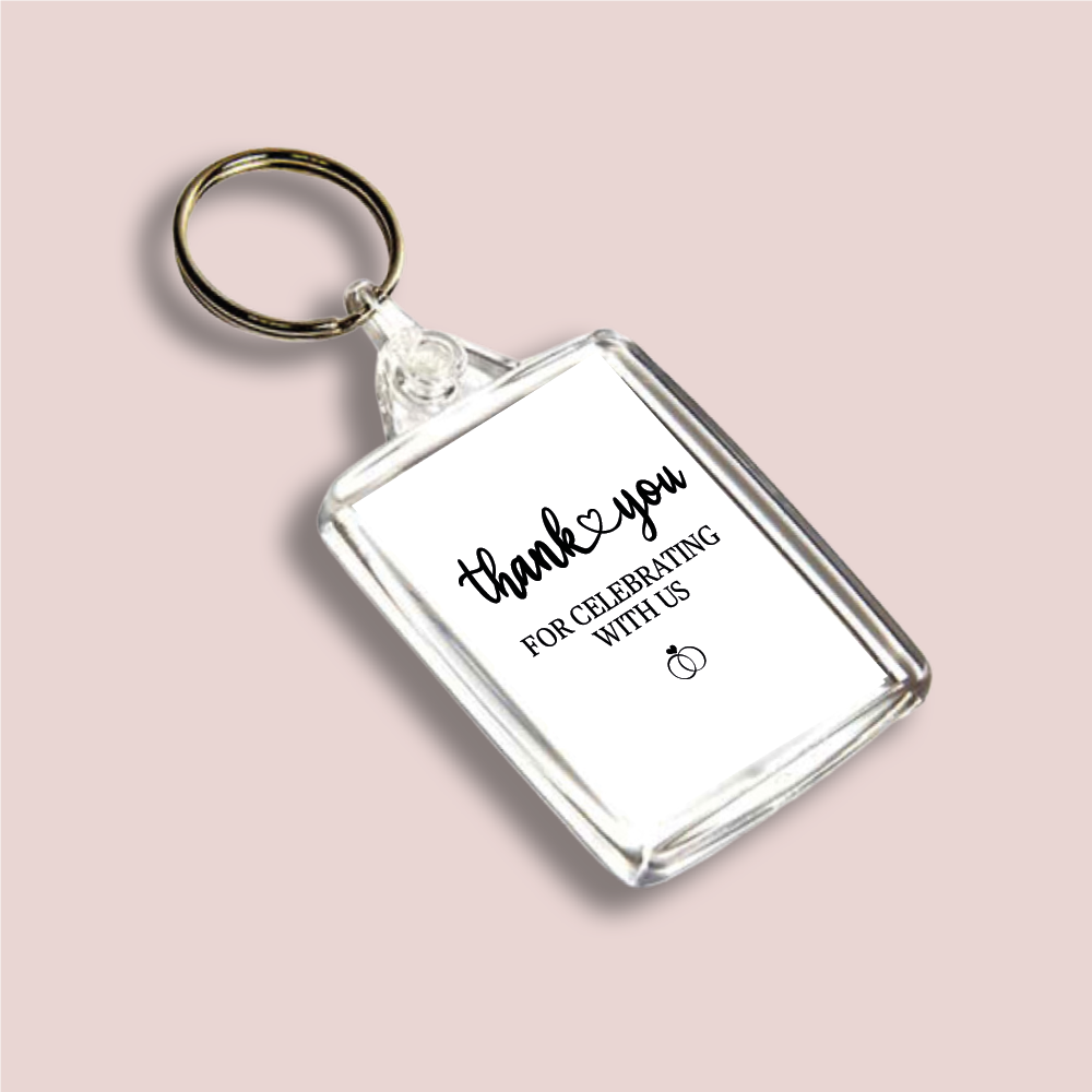 THANK YOU, Wedding Double Sided Keyring (KR-INK-P-11)