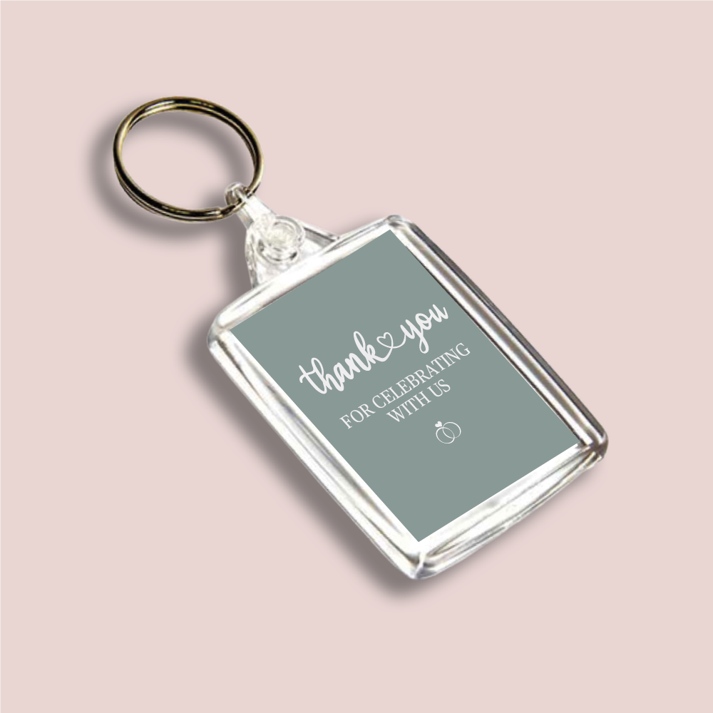 THANK YOU, Wedding Double Sided Keyring (KR-INK-P-11)