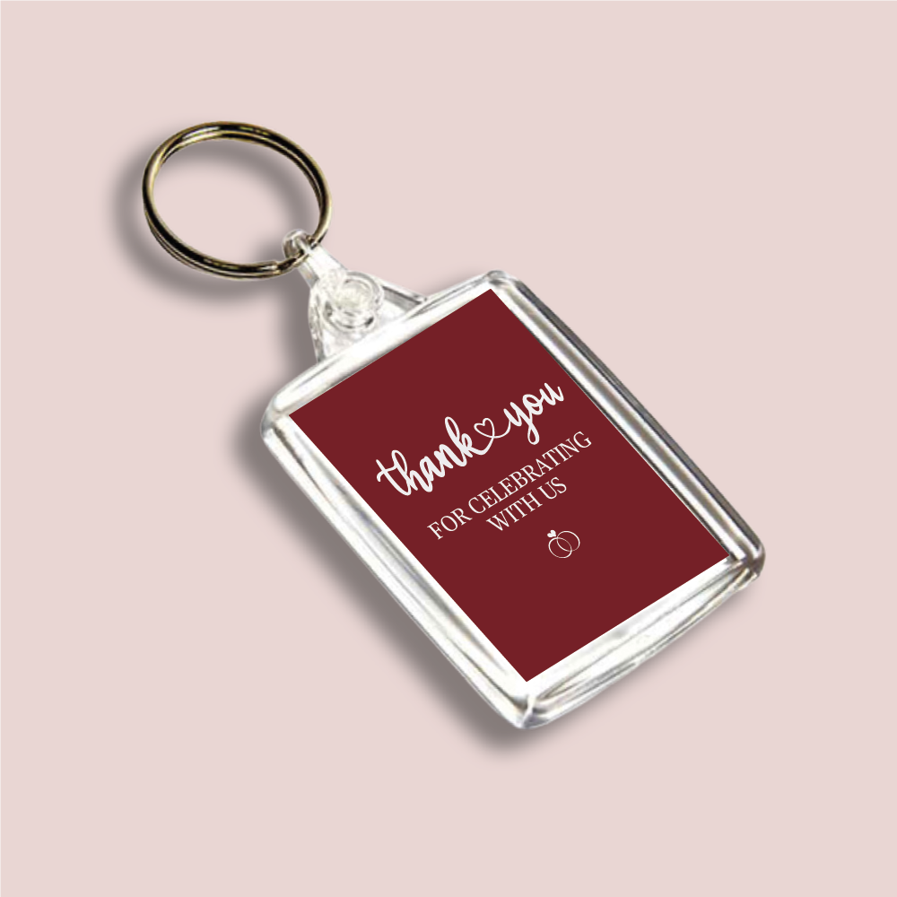 THANK YOU, Wedding Double Sided Keyring (KR-INK-P-11)
