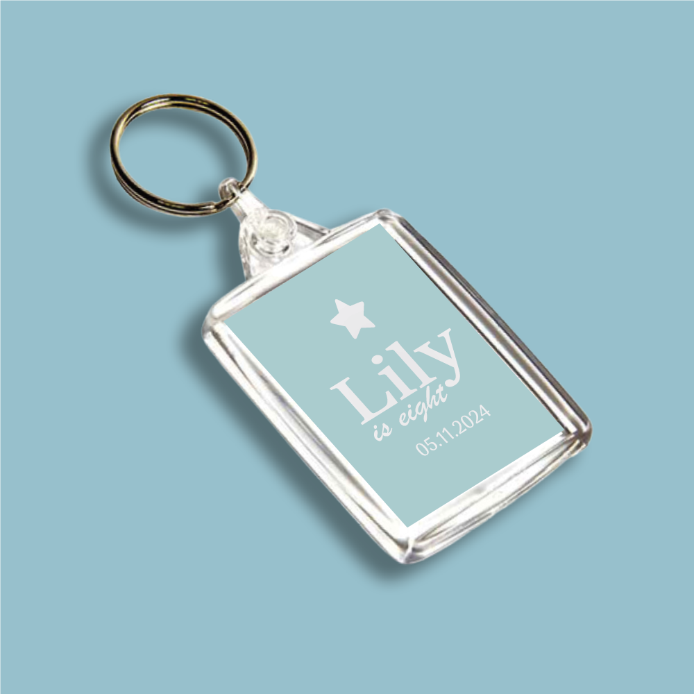 BIRTHDAY Any Number Double Sided Keyring (KR-INK-P-6)