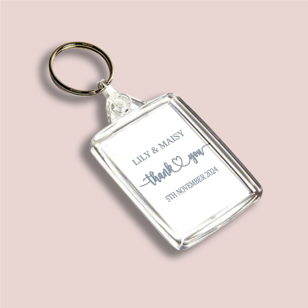 THANK YOU, Wedding Double Sided Keyring (KR-INK-PR-19)