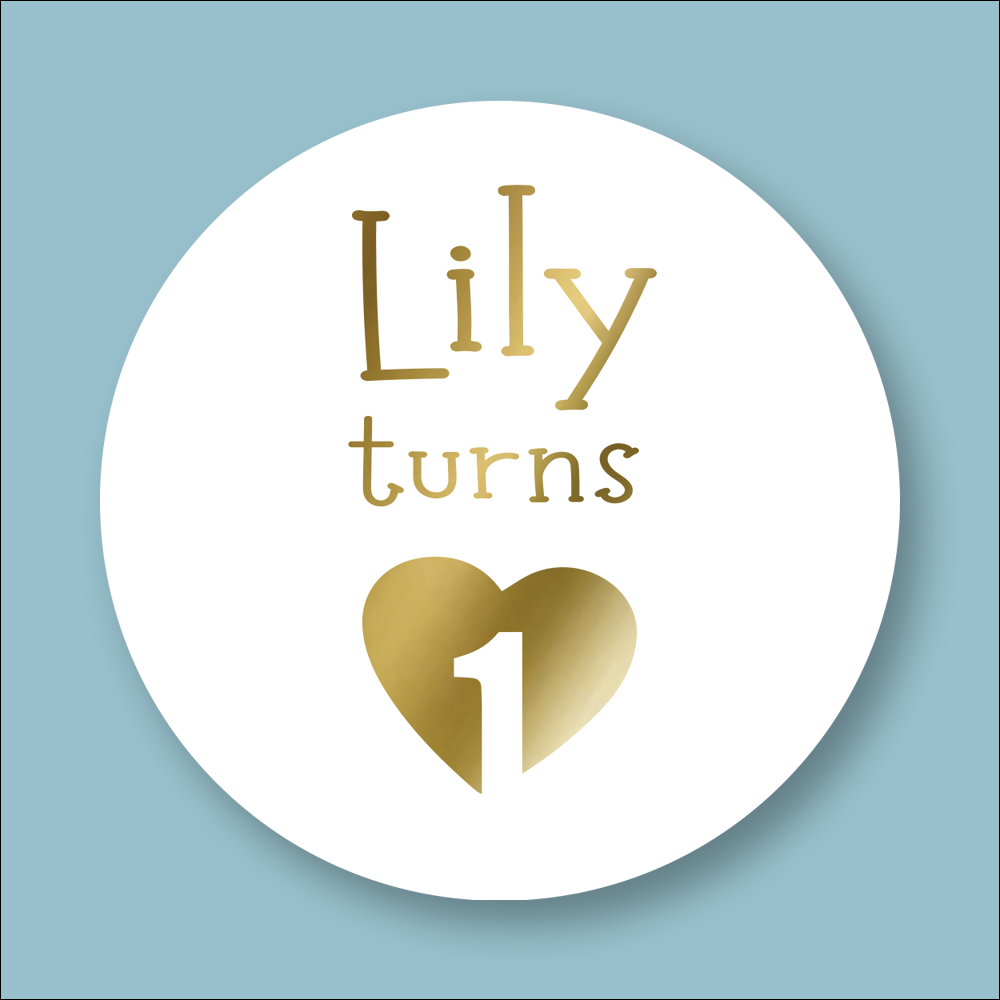 BIRTHDAY, Age Personalised Round Foiled Stickers (STK-FOIL-23)