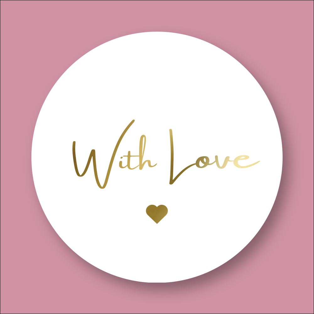 WITH LOVE, Personalised Round Foiled Stickers (STK-FOIL-8)