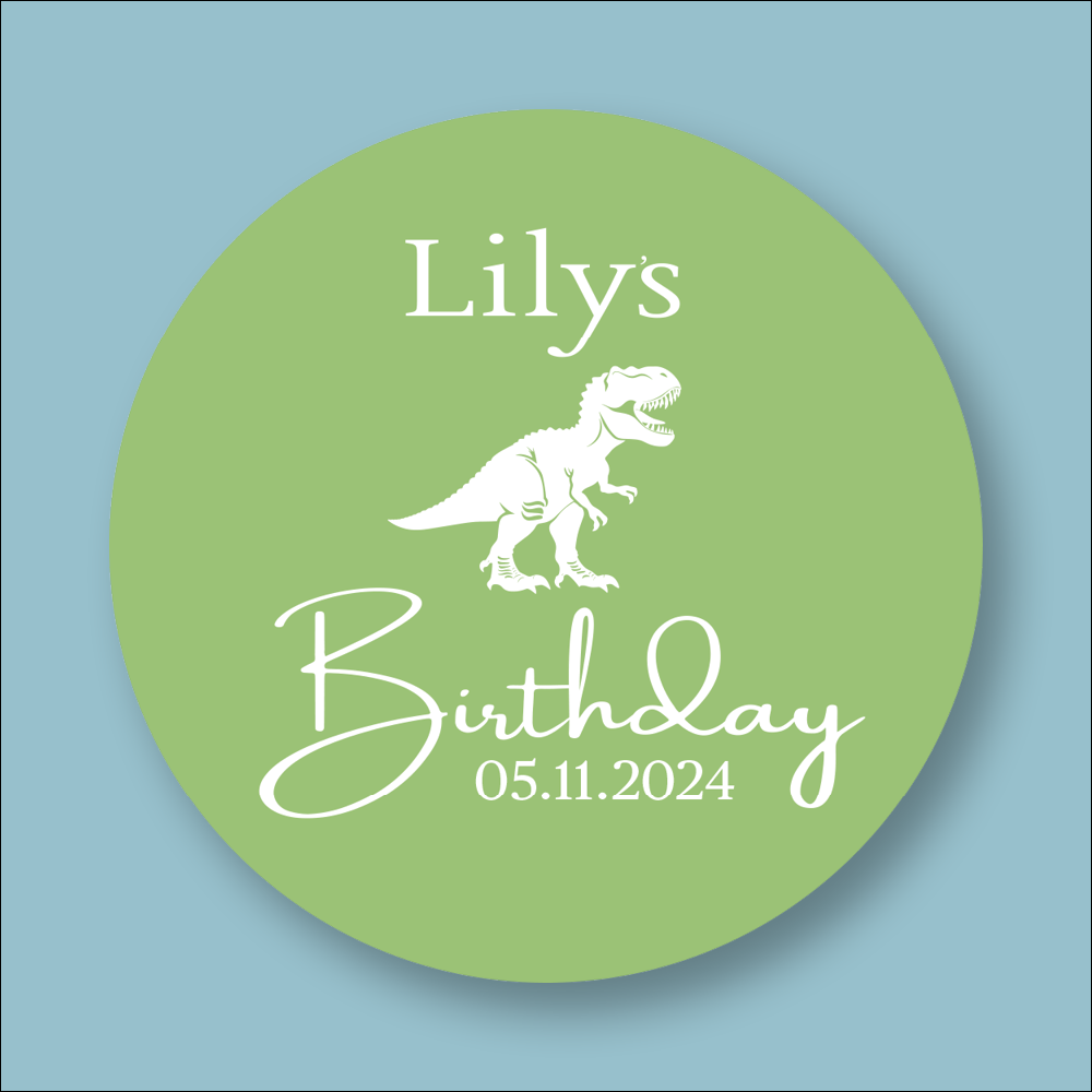 BIRTHDAY, Icon Personalised Round Printed Stickers (STK-INK-B-25)