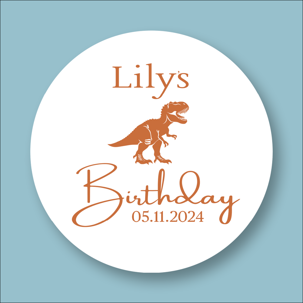 BIRTHDAY, Icon Personalised Round Printed Stickers (STK-INK-BR-25)