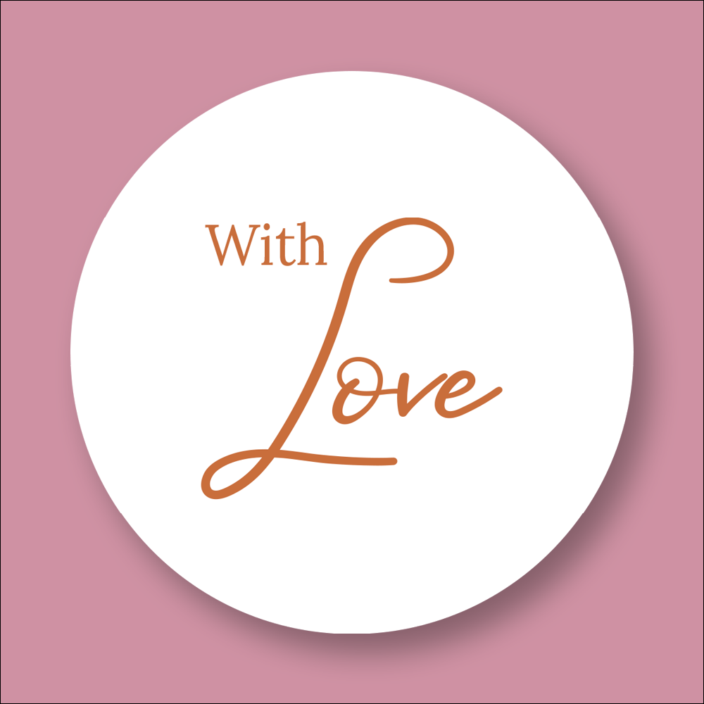 WITH LOVE, Personalised Round Printed Stickers (STK-INK-BR-7)