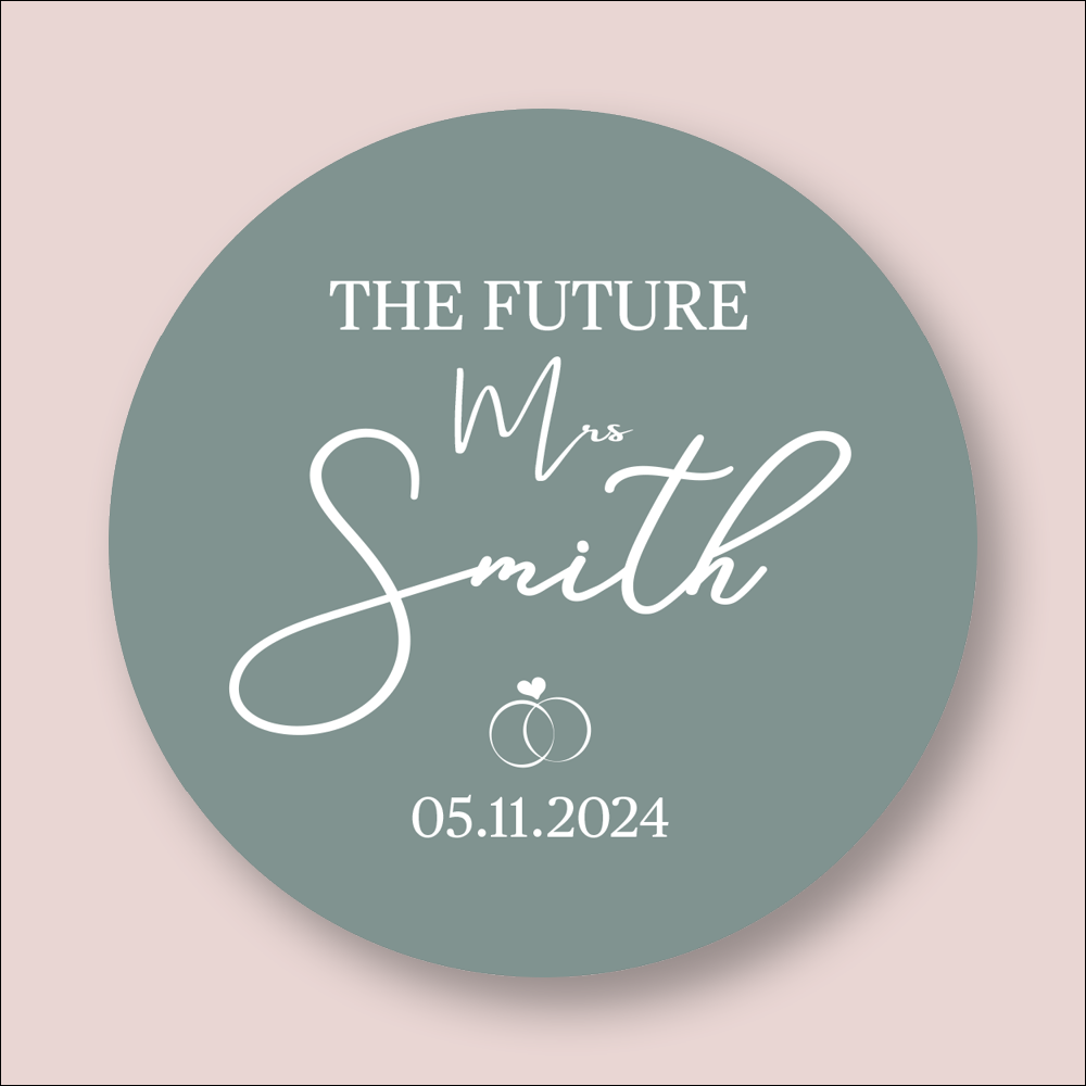 FUTURE, Wedding Personalised Round Printed Stickers (STK-INK-P-37)