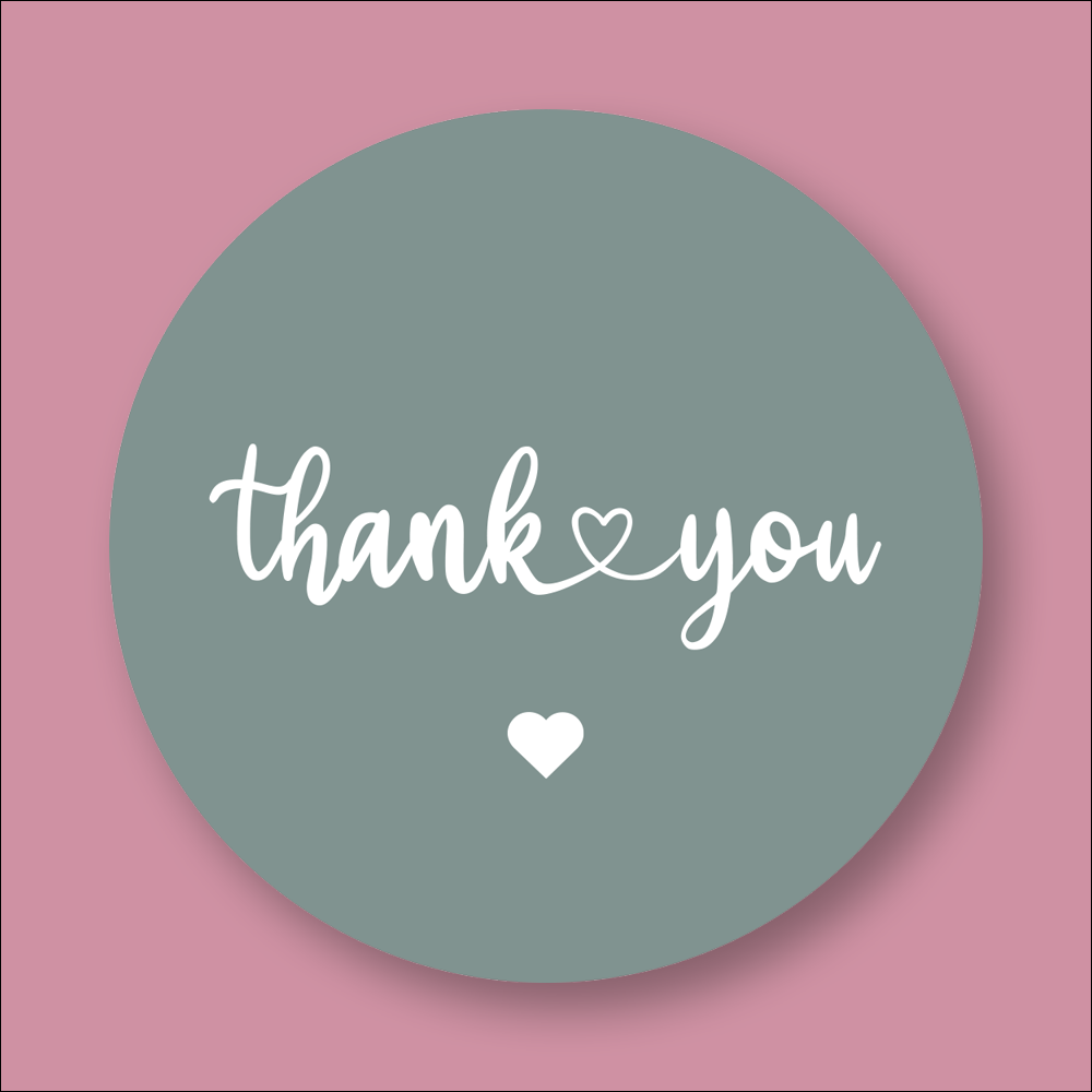 THANK YOU, Personalised Round Printed Stickers (STK-INK-P-9)