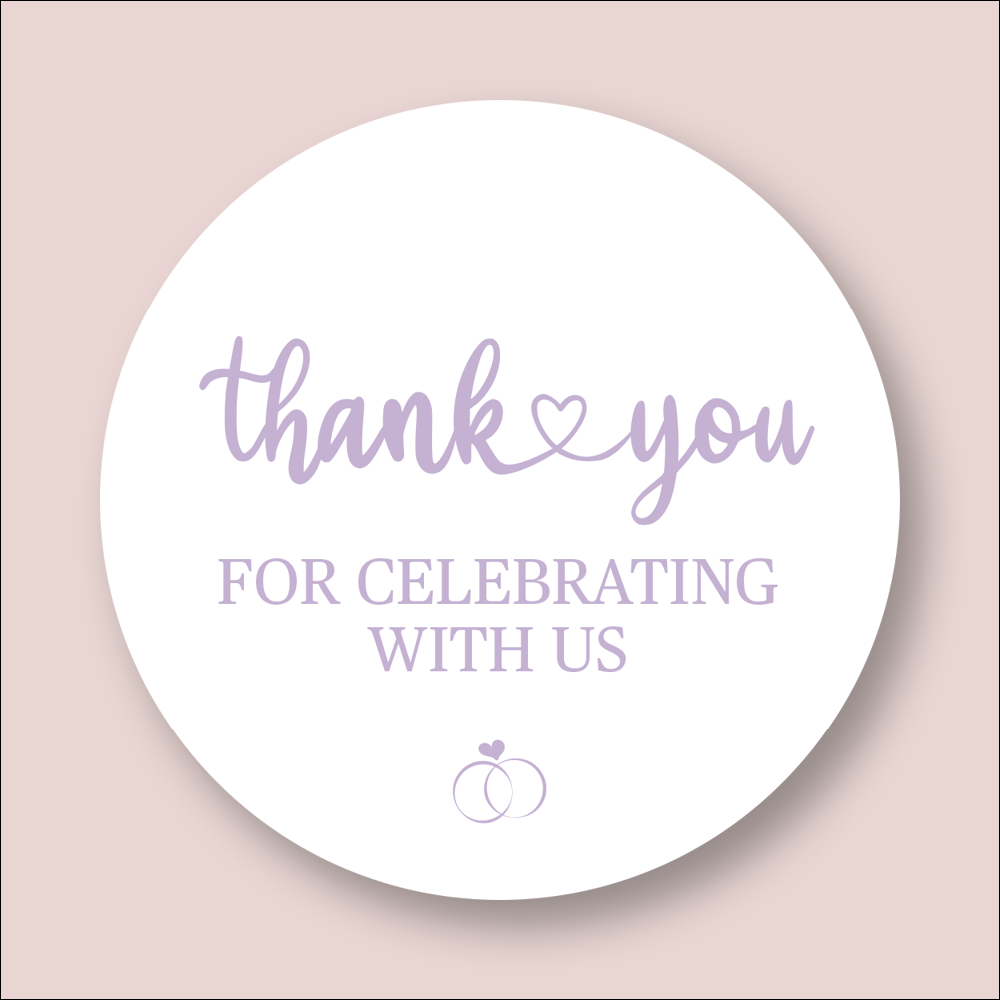 THANK YOU, Wedding Personalised Round Printed Stickers (STK-INK-PR-11)