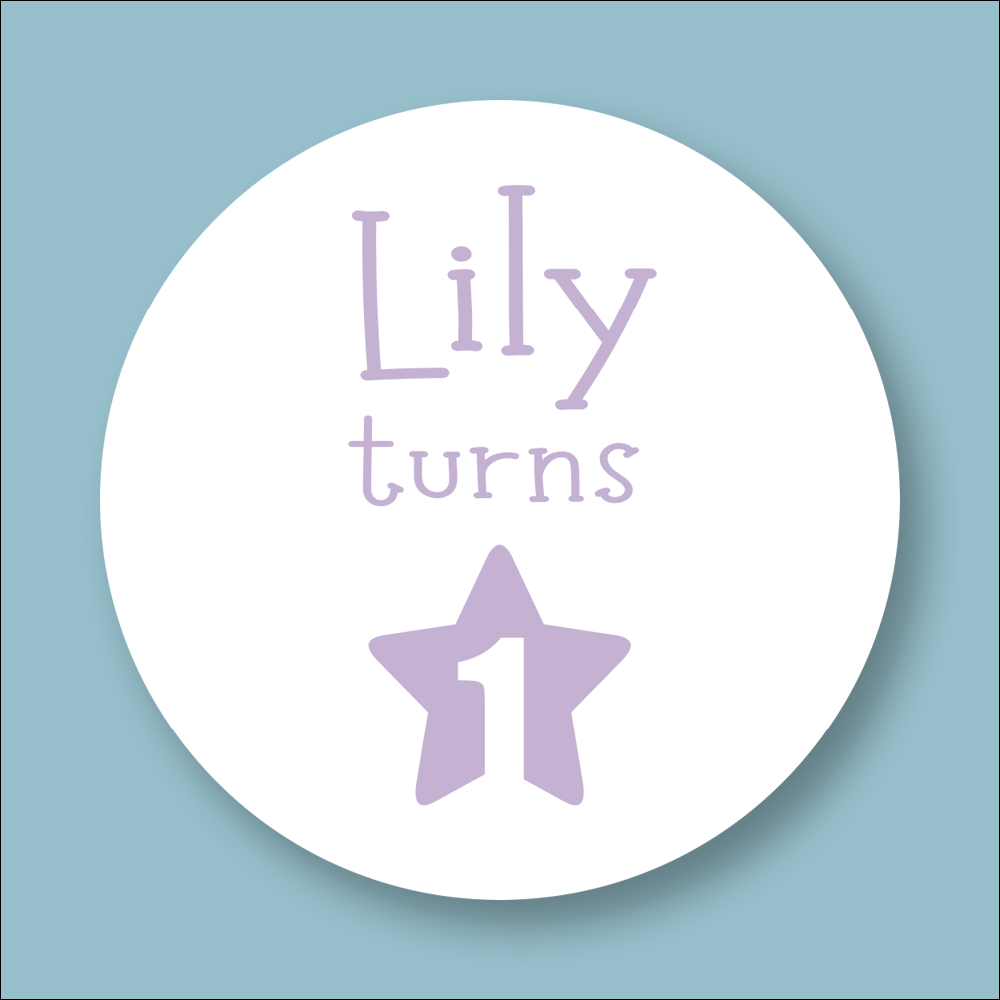 BIRTHDAY, Age Personalised Round Printed Stickers (STK-INK-PR-24)